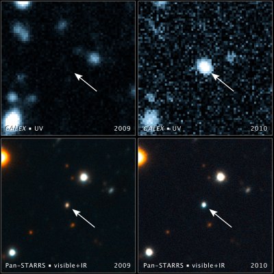 Simulation of black hole flare (click for 75KB version)
